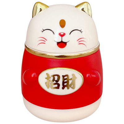 招财猫牙签筒按压自动出签