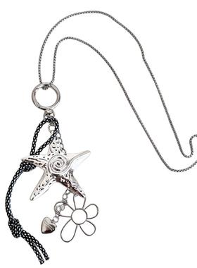 甜酷海星花朵吊坠项链女