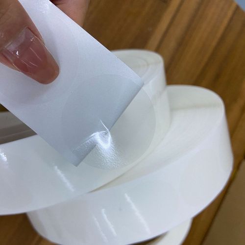 贴标机专用卷装透明封口贴易剥离机标贴椭圆长方形透明不干胶强粘