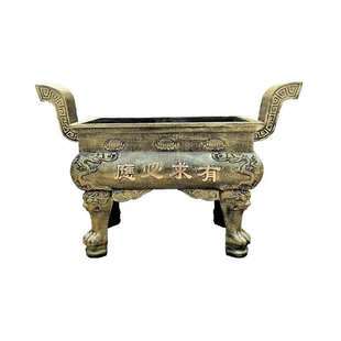 大香炉寺庙弯肚长方形带弧方鼎上香家用招财室内祠堂供佛案桌炉鼎