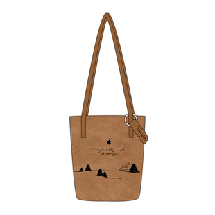 韩版设计感小众包包日常通勤百搭大容量单肩包慵懒帆布包水桶Q343