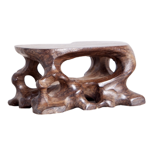 红木雕刻工艺品摆件底座实木奇石头小花瓶玉石头印章底座黑檀木托