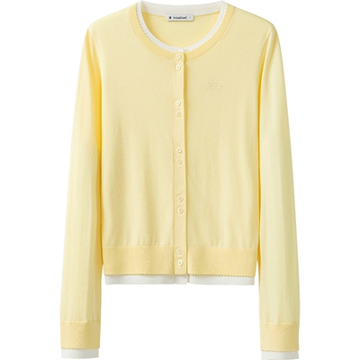 【播奥莱】播商场同款假两件圆领灰色开衫女25早春毛衣BDS1UD1261