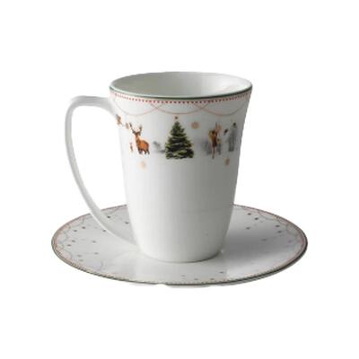 WIK & WALSØE圣诞清晨系列杯子和碟陶瓷餐具套装下午茶餐具欧式