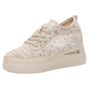 软底渔夫鞋女2026新款夏季网面内增高女鞋一脚蹬夏天网鞋透气薄款