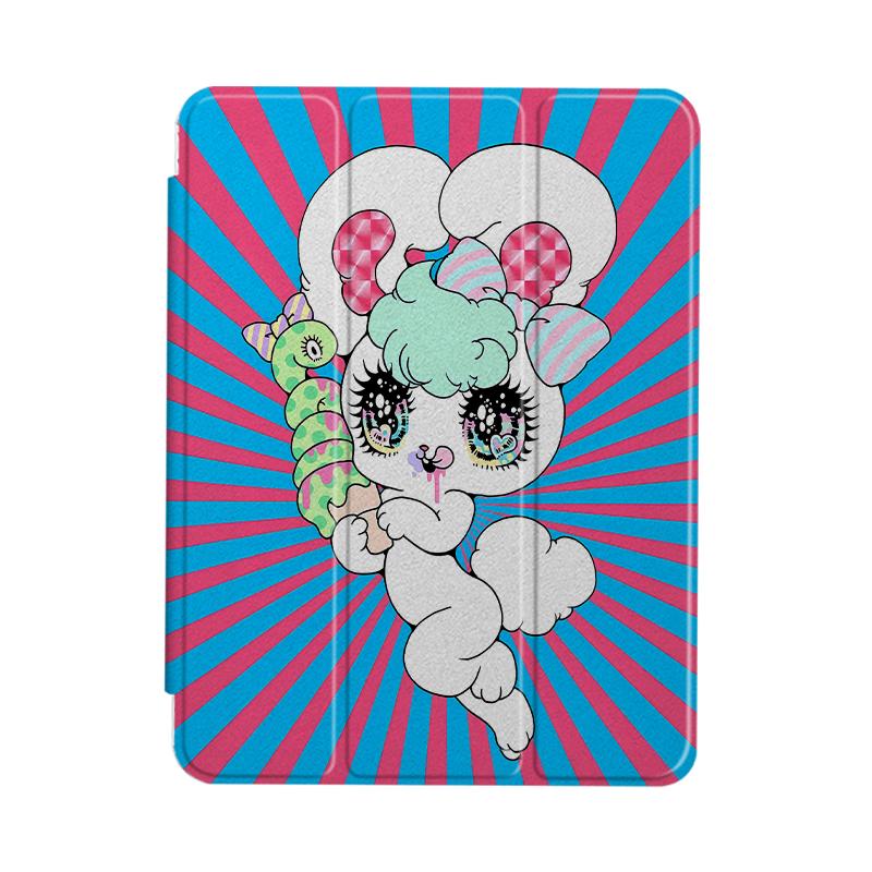 梦幻糖果小兔奇幻魔法世界卡通潮适用于苹果2024款iPadPro12.9/11三折保护壳air6/air5/mini7防摔气囊平板壳