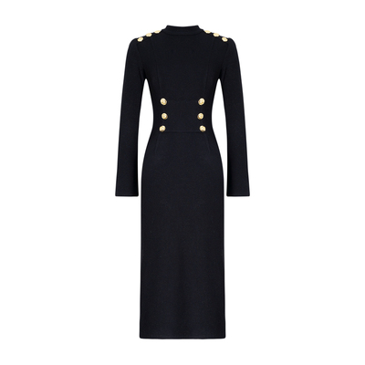 MD千亿【安然如一】2025冬季新款长袖时尚百搭轻奢连衣裙