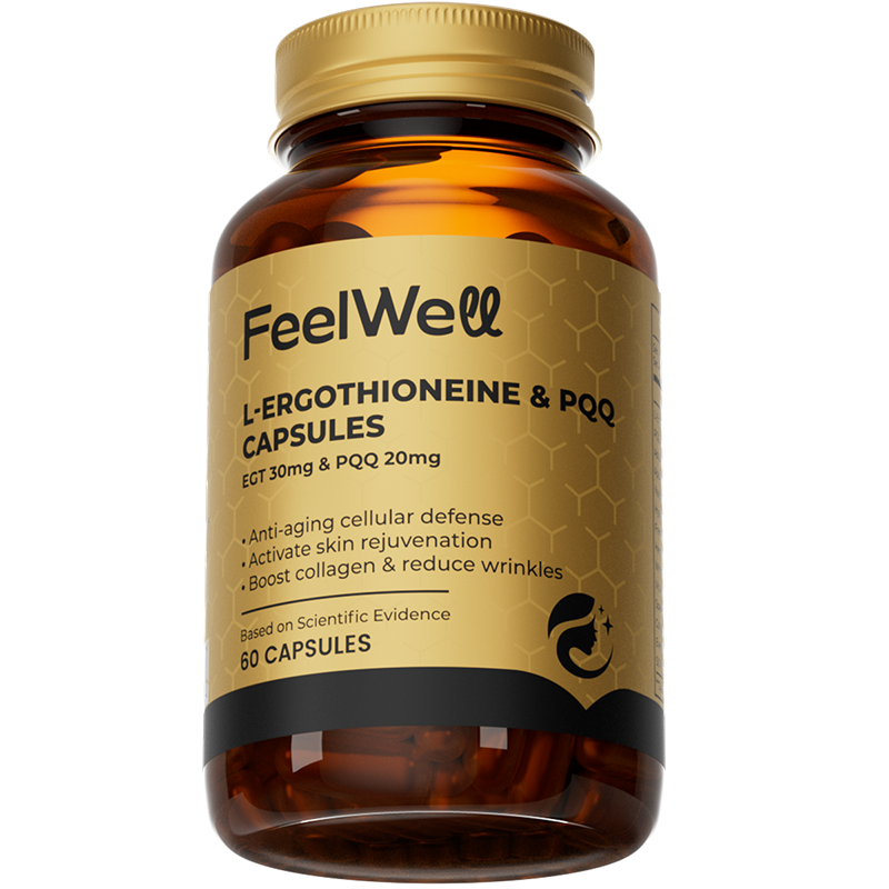 FeelWell麦角硫因pqq去黄k衰氧抗皱紧口服美容焕白进口内调高含量