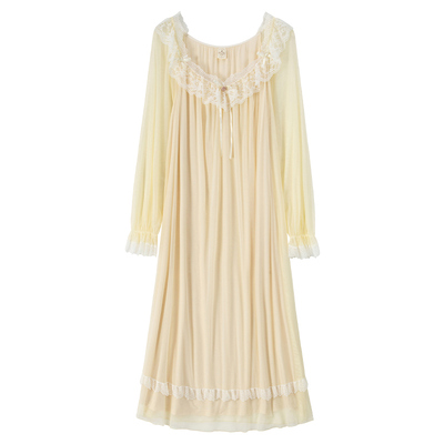 RoseTree宫廷风柔纱睡裙长袖睡裙