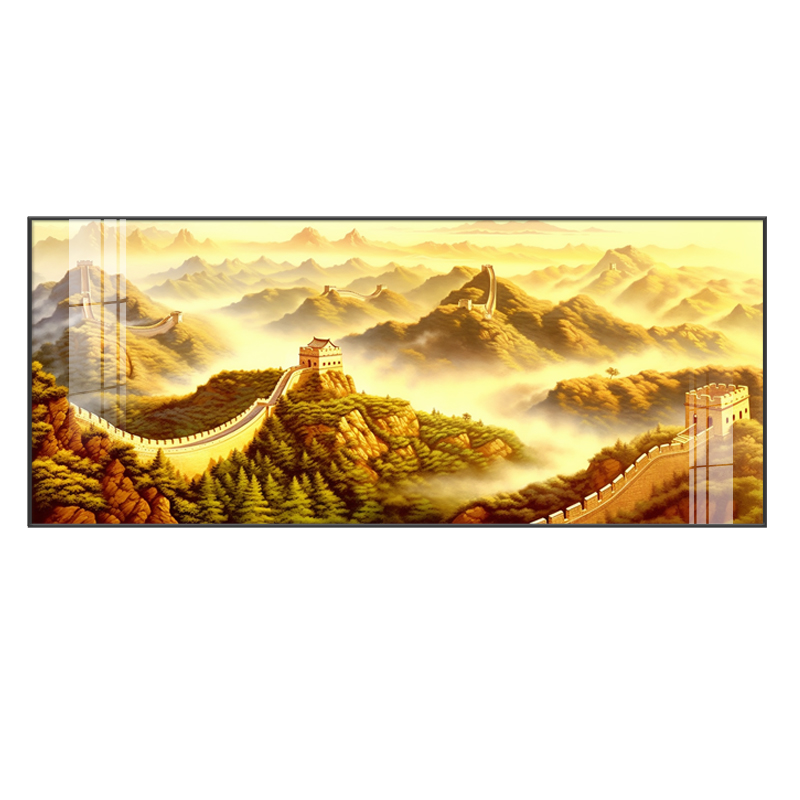 金色万里长城靠山图客厅装饰画现代简约办公室壁画沙发背景墙挂画