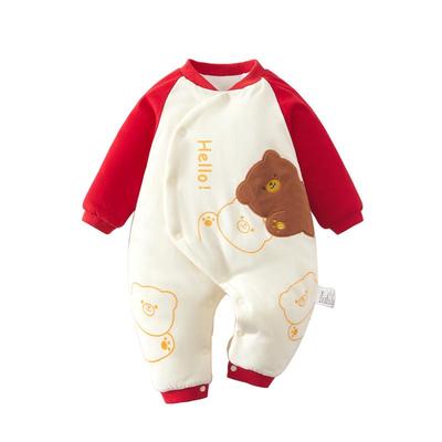 小聪熊新生婴儿衣服冬季棉连体衣