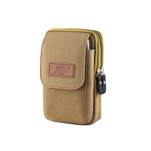 手机包男帆布穿皮带包多功能跑步包手机包休闲挂包男士迷你小腰包