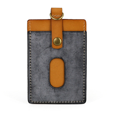 日韩原创牛皮工作牌卡套定制刻字