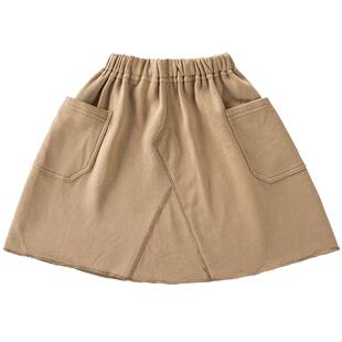 JUZI STORE童装大毛圈基本款长裙纯棉下装长裙子半裙女童1836302