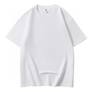 MUDO100%新疆长绒棉230G重磅全棉T恤衫纯色百搭短袖男女夏季