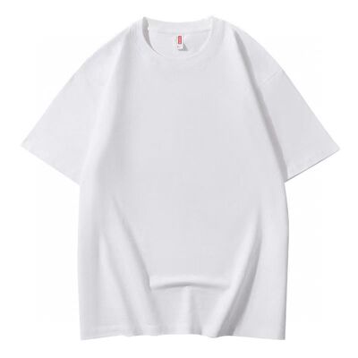 MUDO100%新疆长绒棉230G重磅全棉T恤衫纯色百搭短袖男女夏季