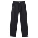 98SQUID 美式高街黑色撞钉牛仔裤男女cleanfit复古直筒水洗长裤潮