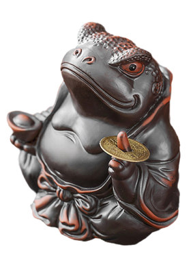 金蟾紫陶茶宠摆件精品可养茶玩