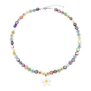 AWE孙阳王昀楷同款太阳花雏菊项链女生周雨彤彩色琉璃串珠锁骨链