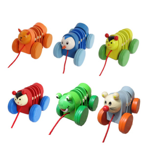 拖拉玩具儿童宝宝木质拉线车幼儿园1-3岁婴儿学步动物拉绳小拉车