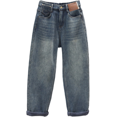 冬季新款加绒加厚牛仔裤女哈伦裤