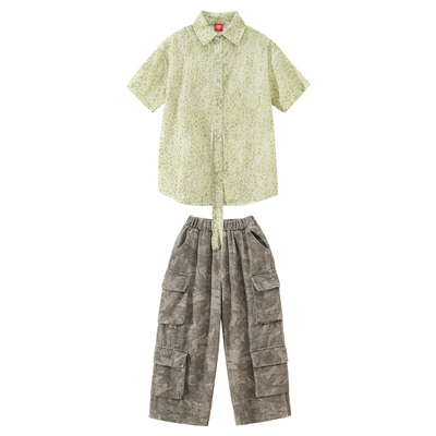 儿童潮炫衬衫嘻哈街舞架子鼓服装