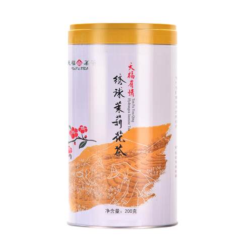 天福茗茶浓香型茉莉花茶罐装茶叶绣球龙珠雪环茉莉广西横州