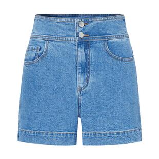 MOISSAC/摩萨克 夏季百搭休闲高腰H型牛仔短裤