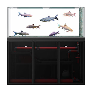 闽江底滤鱼缸客厅2026新款超白玻璃一体拉筋极窄龙鱼锦鲤吉罗鱼缸