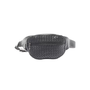 中古Bottega Veneta葆蝶家男包B级9新Intrecciato编织牛皮腰包