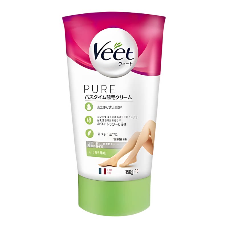 Veet 沐浴用天然脱毛膏150ml脱毛乳霜干性肌肤配方温和不刺激进口