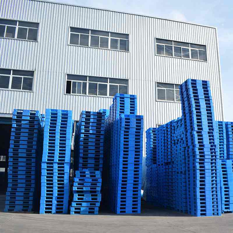 网格塑料托盘1210九脚四面栈卡加厚板叉蓝色板进叉车台板防潮地