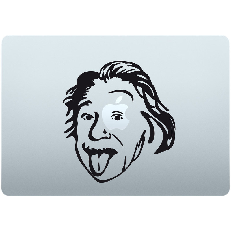 爱因斯坦苹果笔记本转印贴不留胶macbookpro局部创意贴纸耐磨防刮
