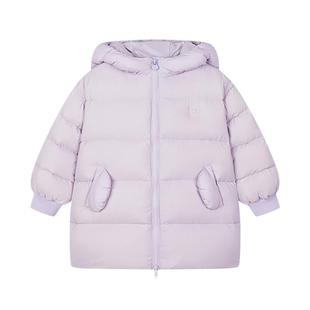 笛莎官方童装女童羽绒服冬季新款小童女孩儿童可爱中长三防外套