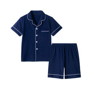 男童睡衣夏季薄款短袖纯棉宝宝家居服套装儿童睡衣亲子一家三口装