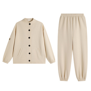 秋冬纯棉夹层休闲文艺家居服套装