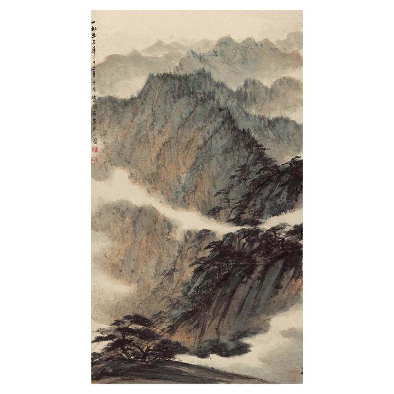 傅抱石蜀山图写意画立轴