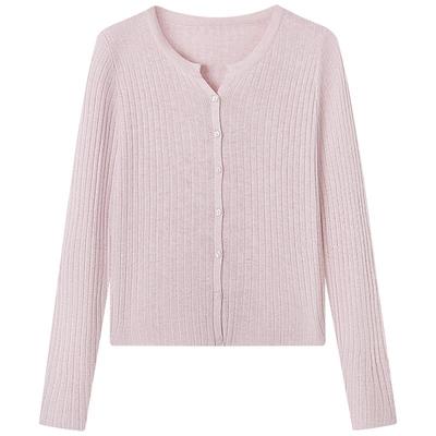 慕兔甜美薄款长袖针织开衫外套