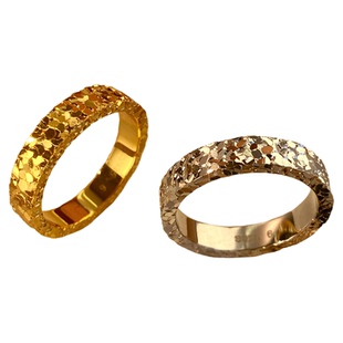 碎冰冰纯银戒指满天星情侣对戒爆闪龙鳞素圈食指环闭口轻奢高级感