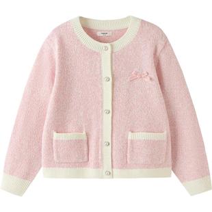 巴拉巴拉女童针织衫外套中大童开衫毛衣春秋款童装儿童小香风上衣