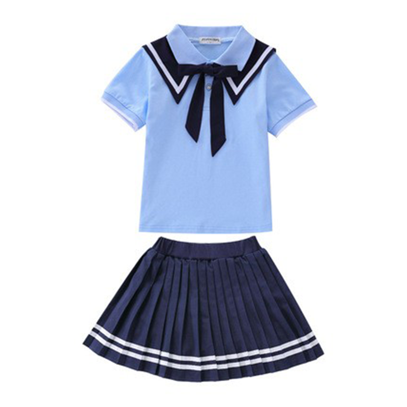 幼儿园园服夏季儿童班服海军风演出服中小学生校服短袖裙子两件套