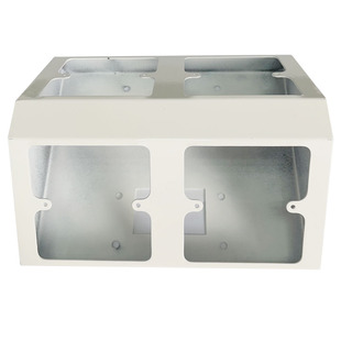 新升级桌面86型钢制插座盒线槽盒桌面三角岛式底盒钢制多位插座盒