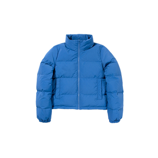 countrymoment短款立领克莱因宝蓝色羽绒服女面包服外套冬美式