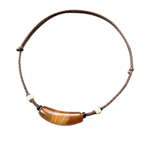 原创纯手工编织项链绳横穿天珠吊坠半成品挂绳男女款锁骨调节配饰