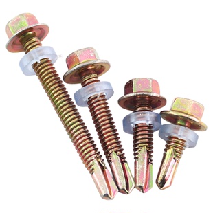 外六角钻尾自攻螺丝钉法兰自钻镀锌彩钢瓦钉子套头燕尾钻尾丝螺钉