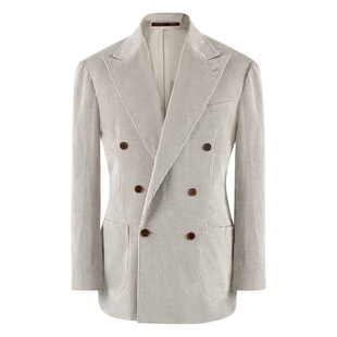 Acme cultum匹马棉蚕丝灯芯绒厚款意式双排扣西服套装男正装外套