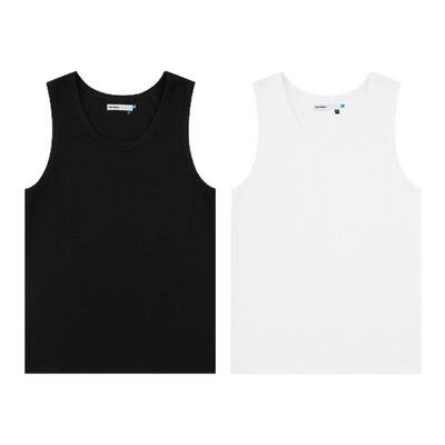 warmtrees支线TreesBasic双面竹节基础背心黑白男夏季打底衫修身