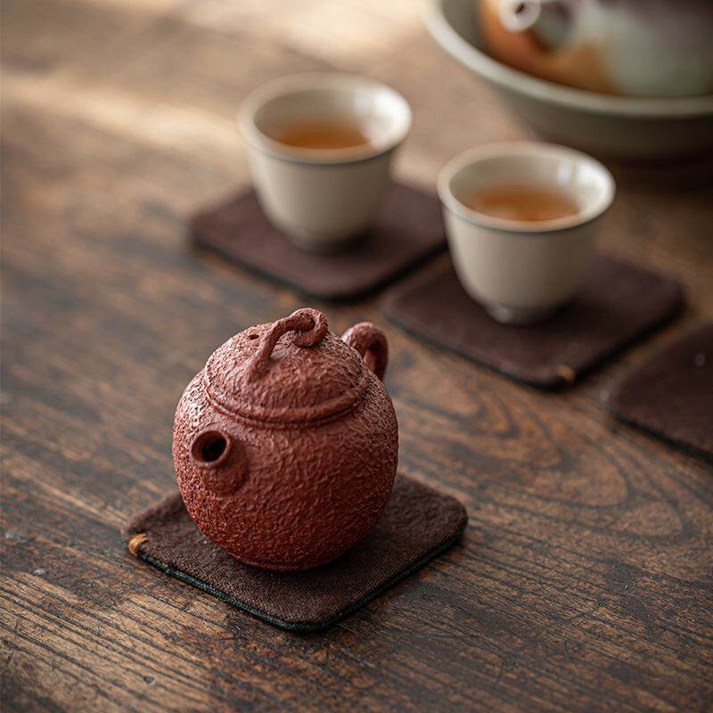 茶杯垫禅意草木扎染手垫壶方形隔热垫防防滑杯托空间烫缝茶道配件