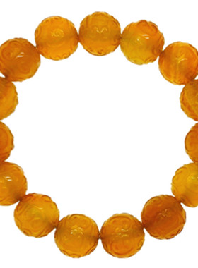 黄玛瑙仿古回云纹手串雕刻巴西