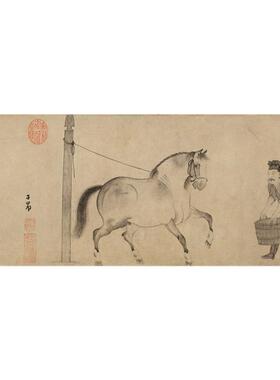 1元赵孟頫马图宣纸临摹古代名画